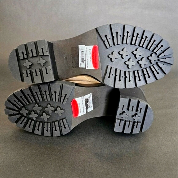 Tory Burch Miller Shearling Lug Sole Bootie Boots SPAIN Brie Leather Fur Lining - Picture 10 of 12